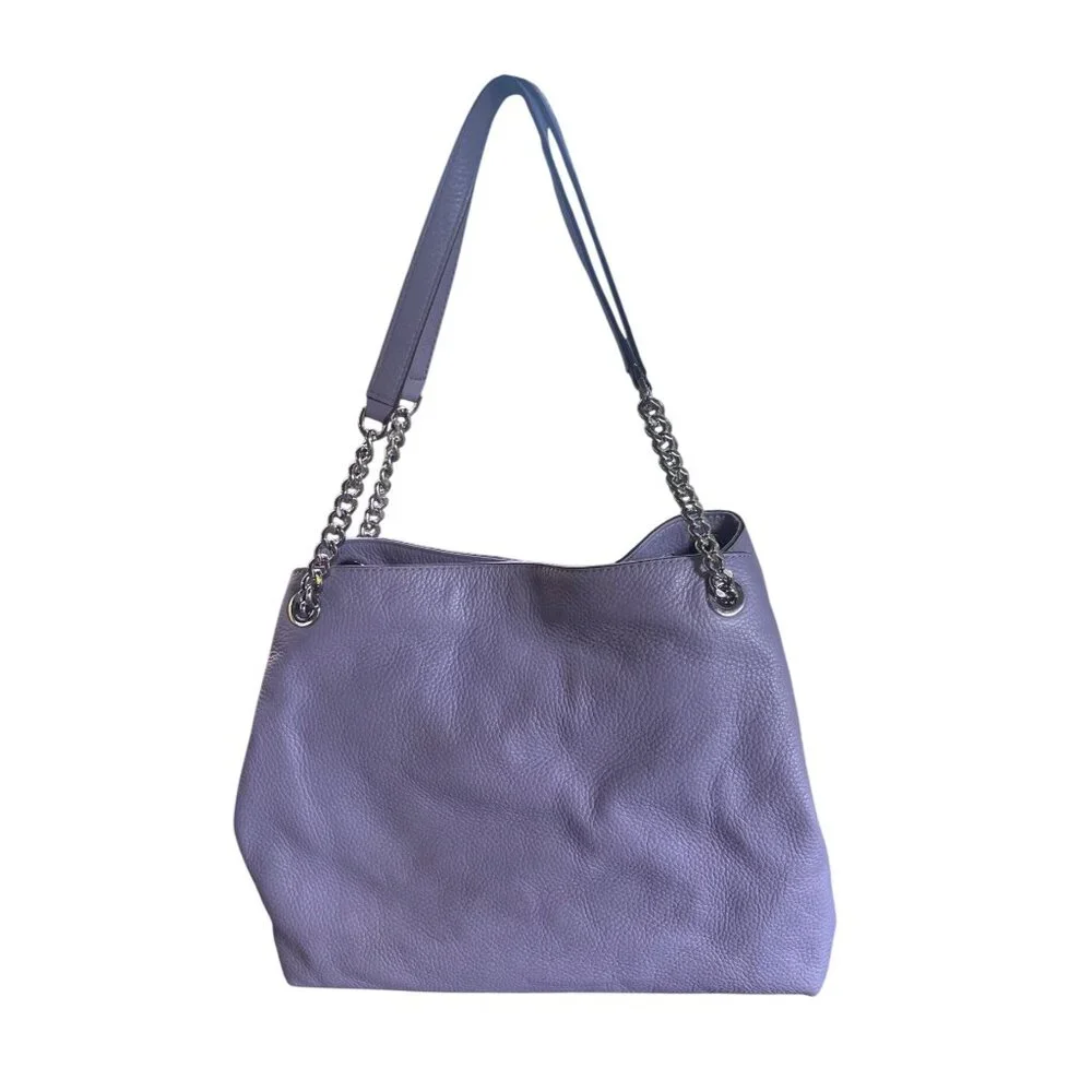 MICHAEL KORS SIGNATURE JET SET LARGE CHAIN Lilac SHOULDER BAG TOTE - Picture 2 of 7